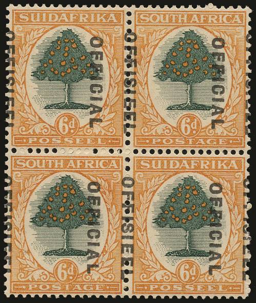 SOUTH AFRICA SG O16var 1930-47 6d set 6 opt mispl B4 o.g.