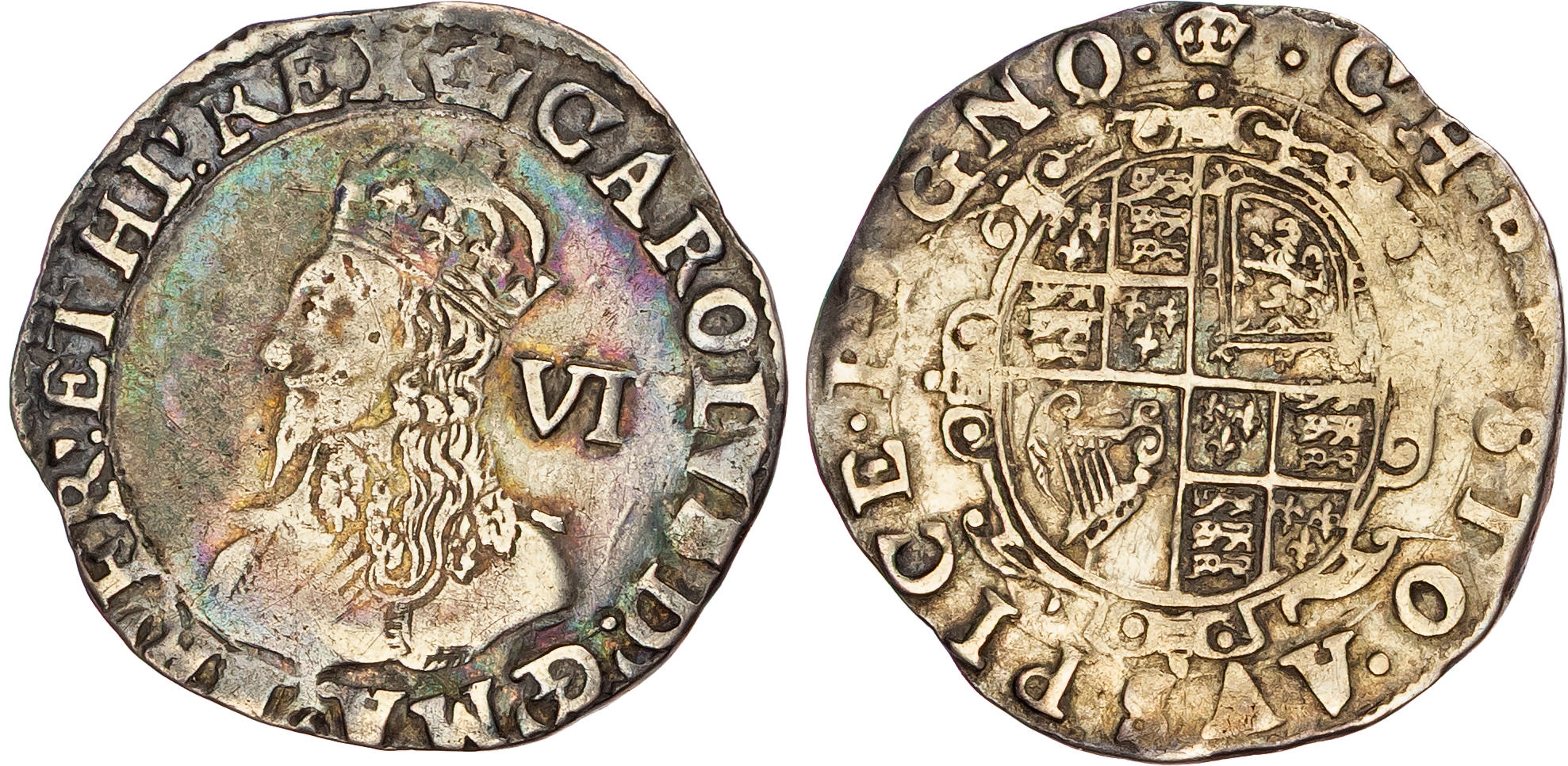 Charles I (1625-1649), AR Sixpence, Group D, type 3a, Tower mint (under King), mm. crown (1635-6). 