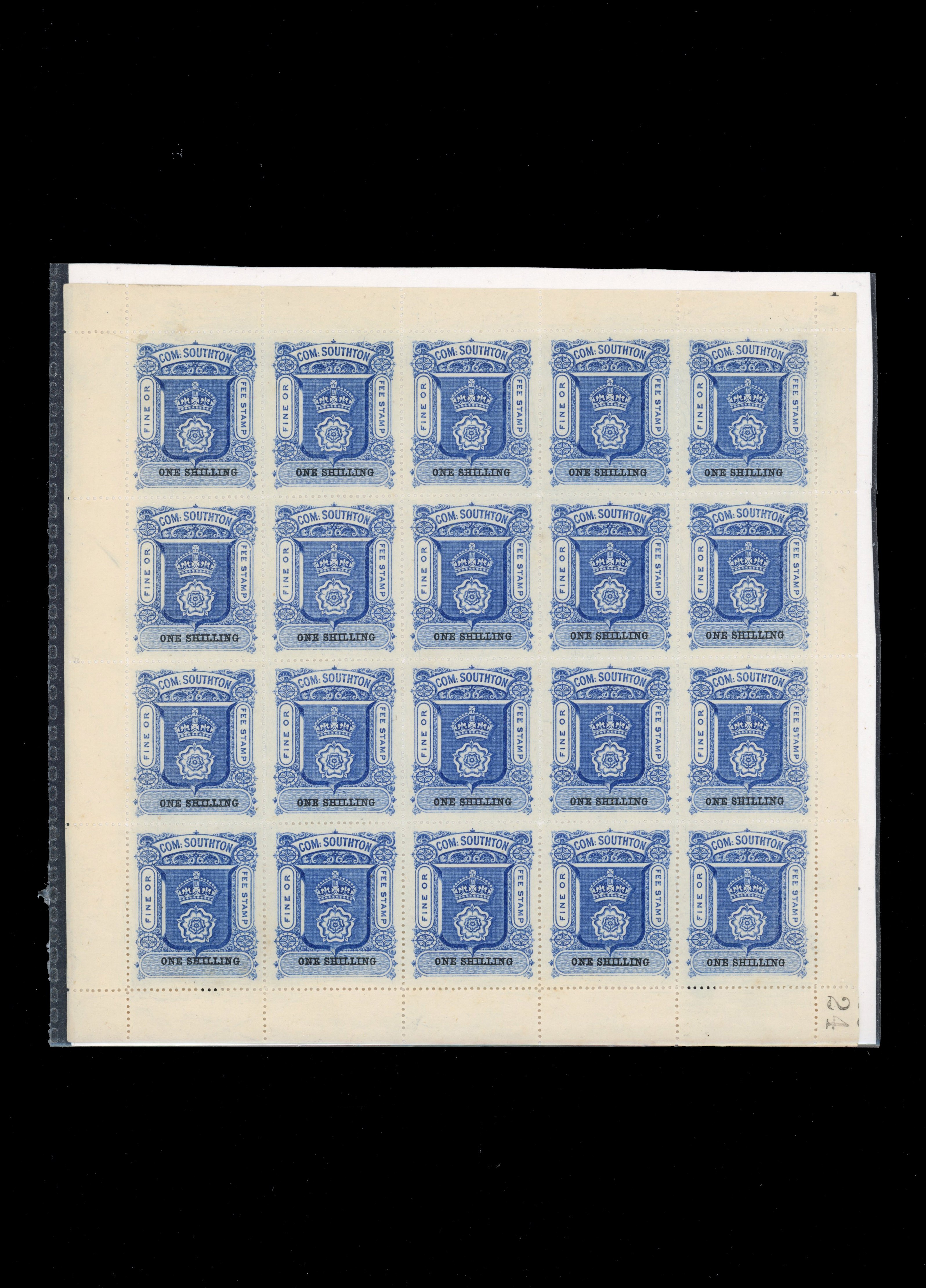 GB Southampton Town Court Fees. 1878 used and 1880 mint
