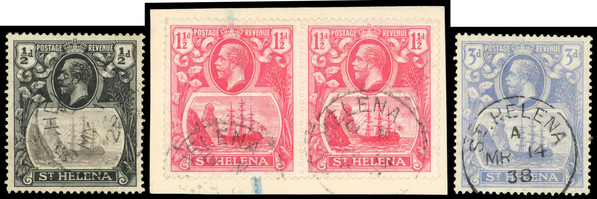 St Helena SG 97e, 99d, 101d used
