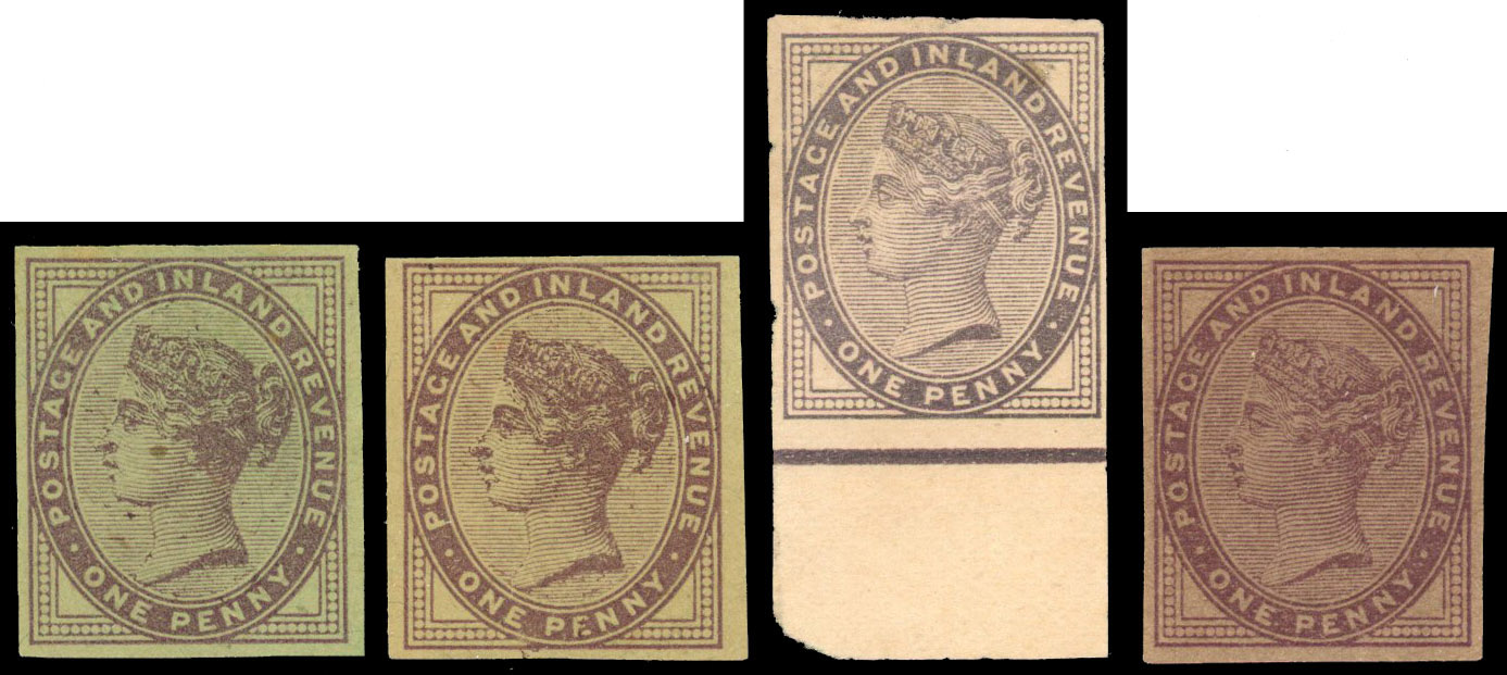 1881 1d Lilac (Die II) Plate Proof. Group of four