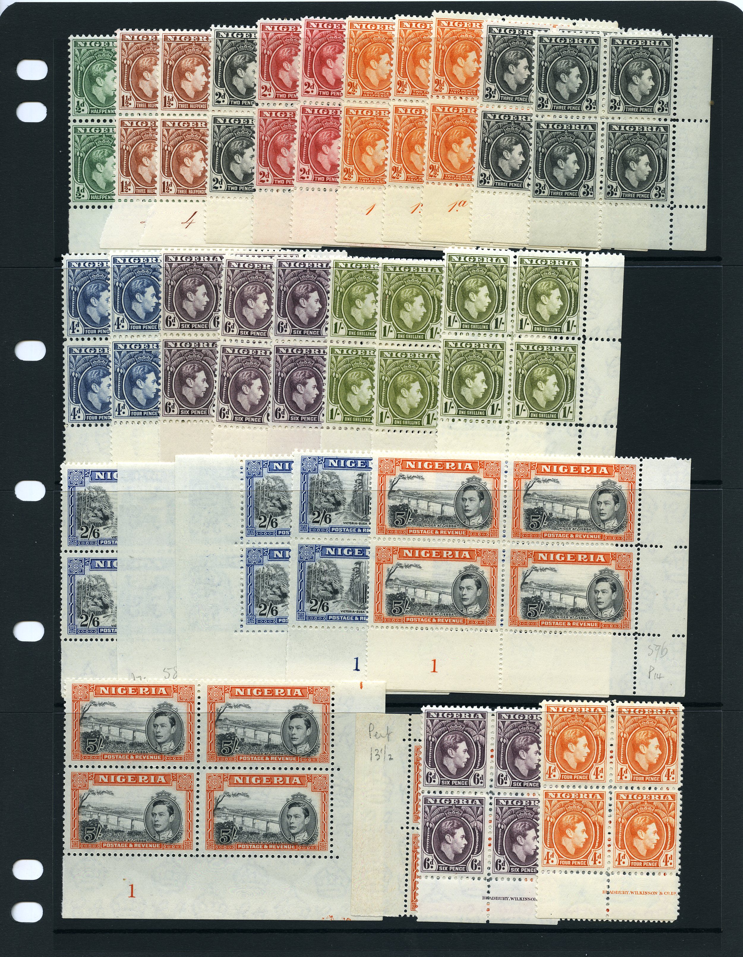 1938 definitive stock on Hagner sheets,...