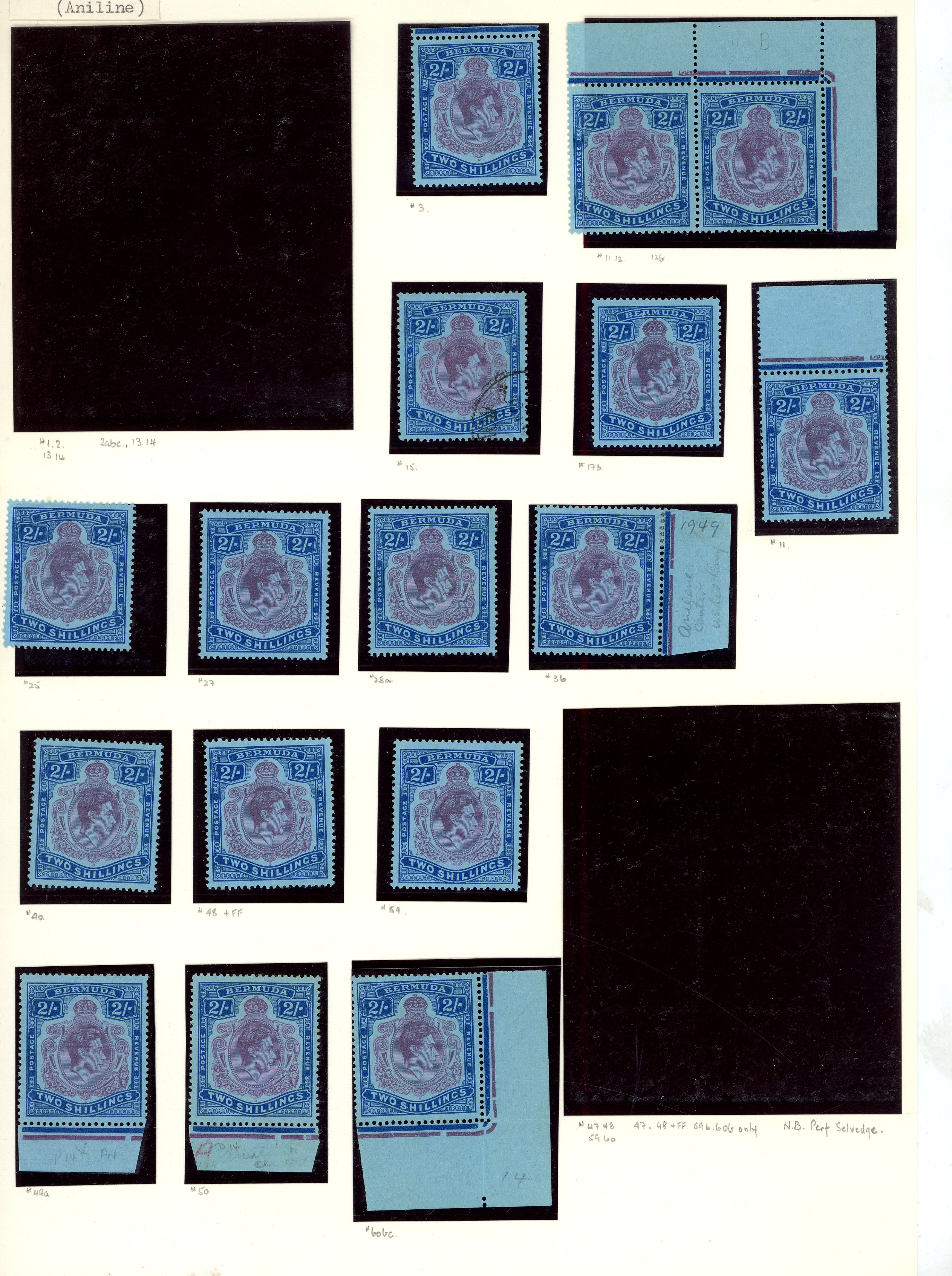 Bermuda SG 116c, d range