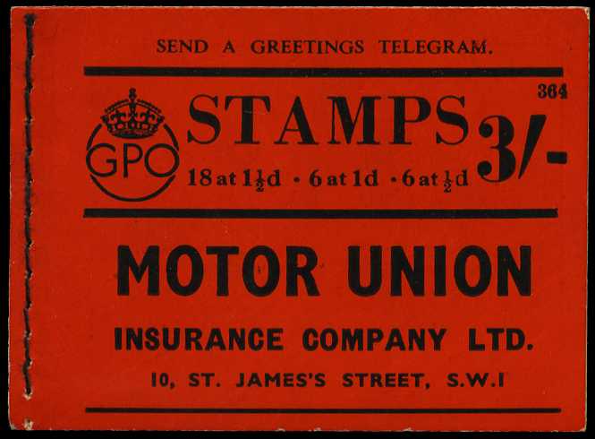 1939 (July) 3/- booklet (#364), some panes...