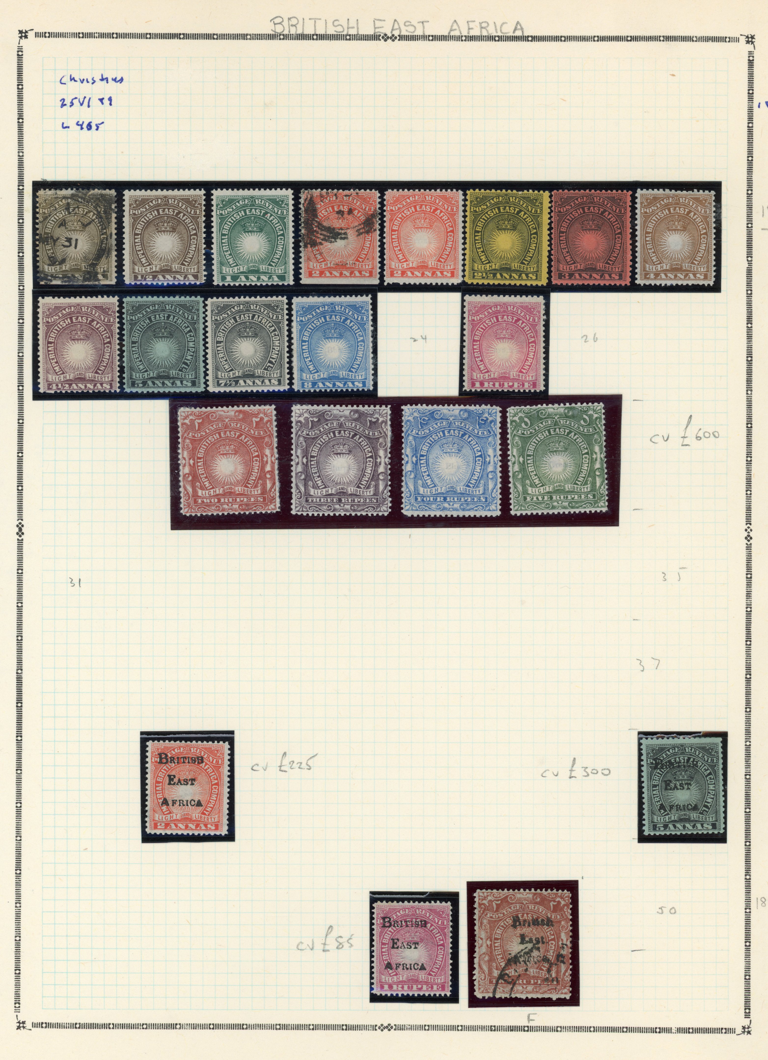British East Africa mint and used selection