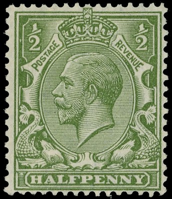 1914 ½d Cyprus Green, brilliant large part o.g
