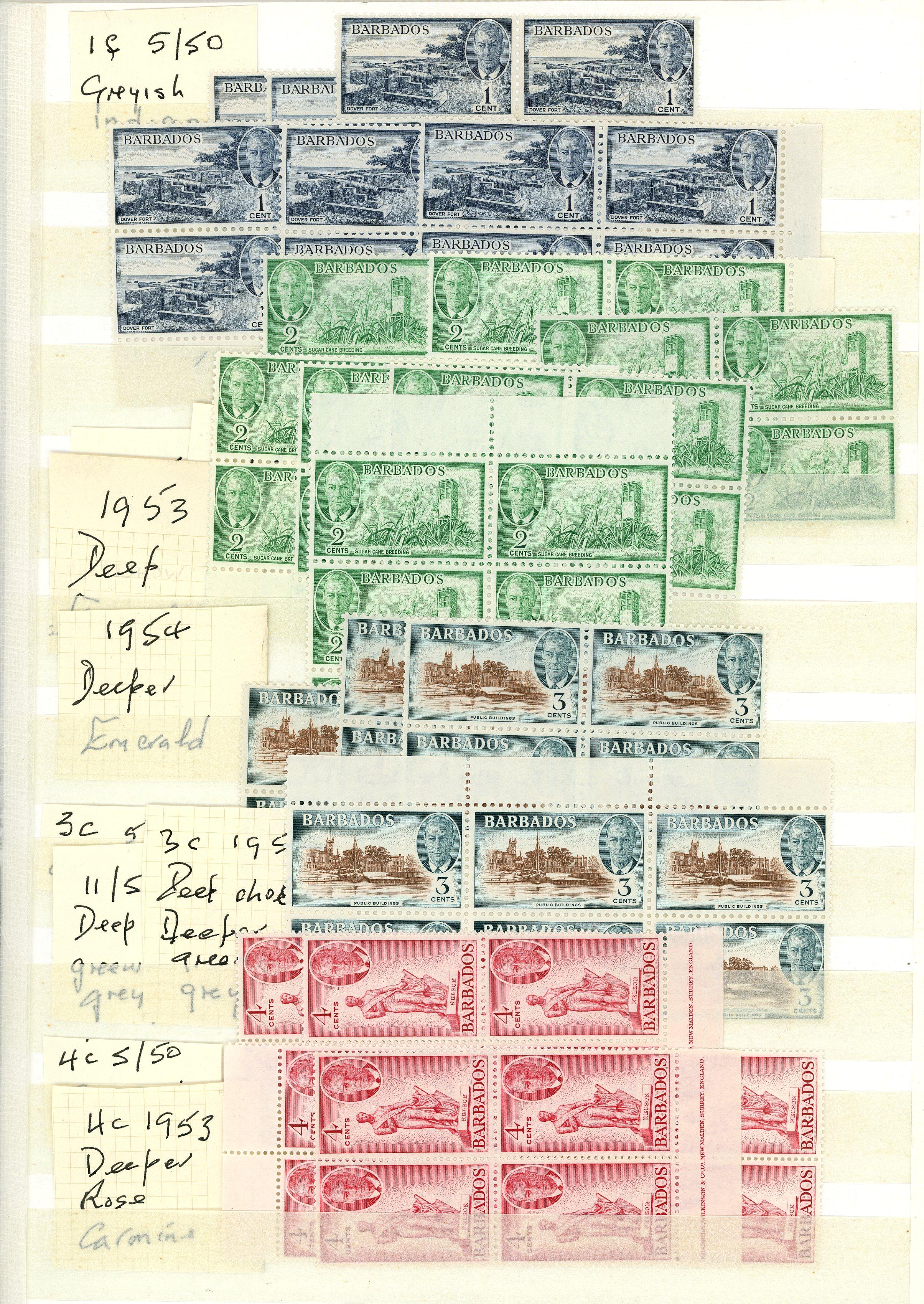 Barbados SG 271-82 blocks mint