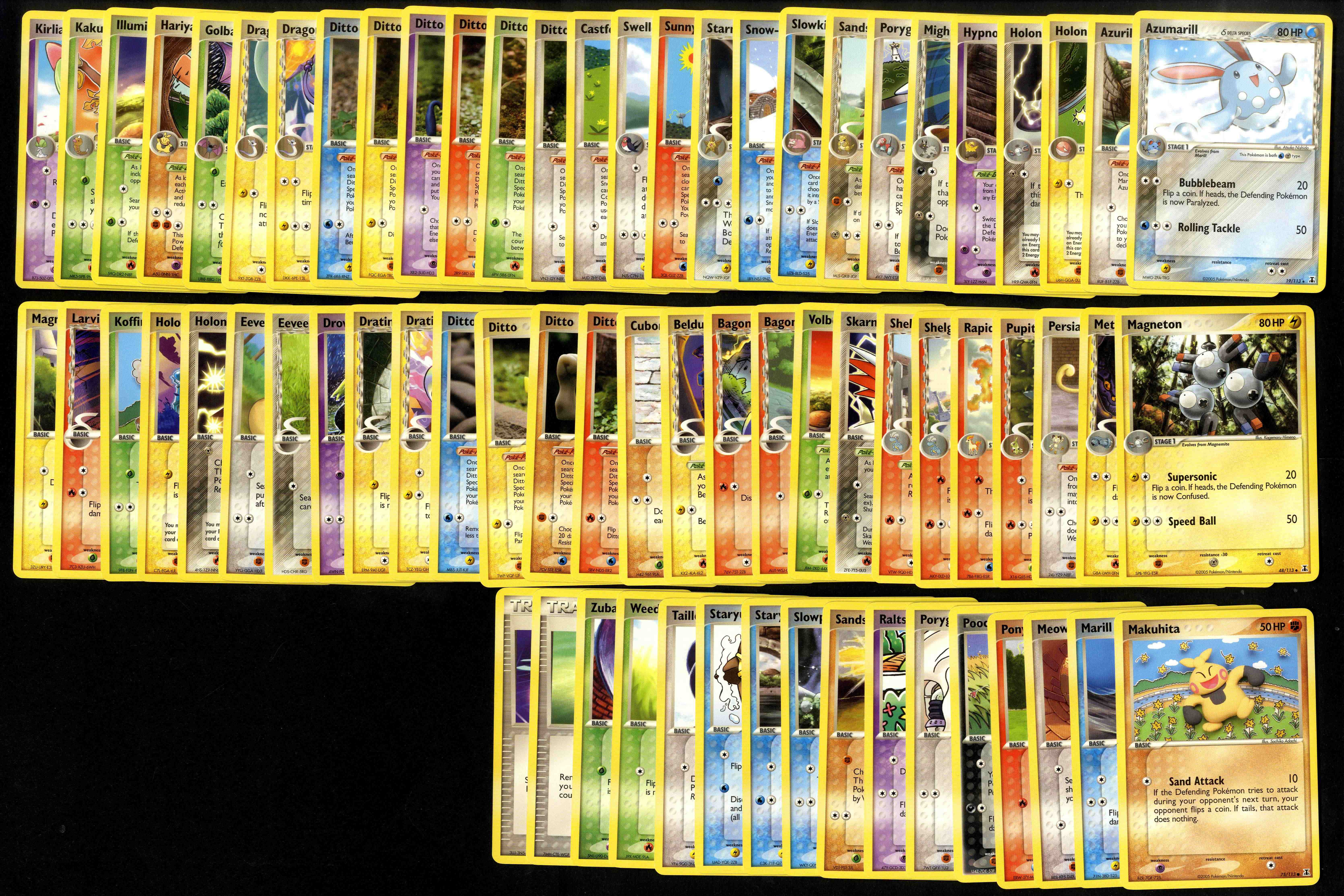 EX Delta Species – Partial Complete Set – 70/114 - EX-NM