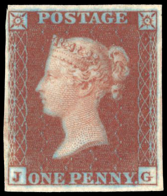 GB 1854 1d red Die I Plate R2 JG imprimatur SG 17