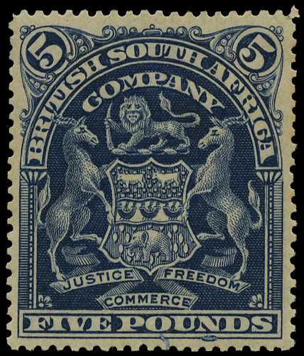 1898-1908 £2 deep blue part, small thin...