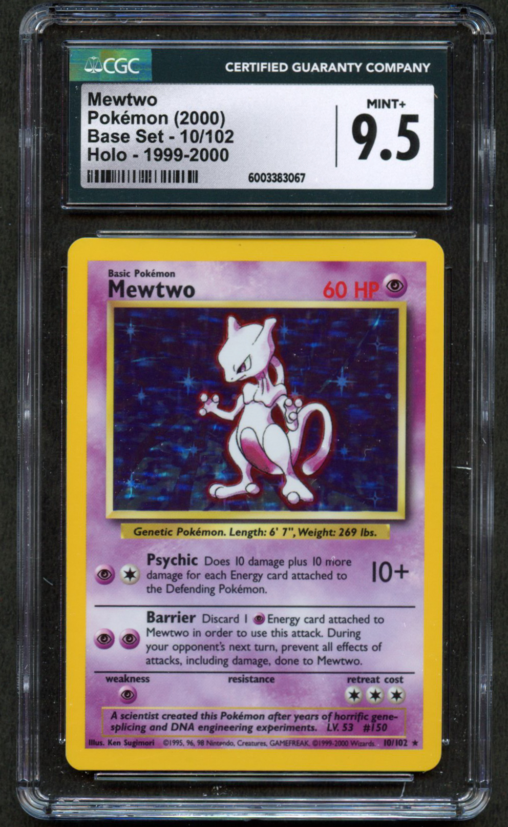 CGC 9.5 Mewtwo 4th Print - Base Set (1999-2000)