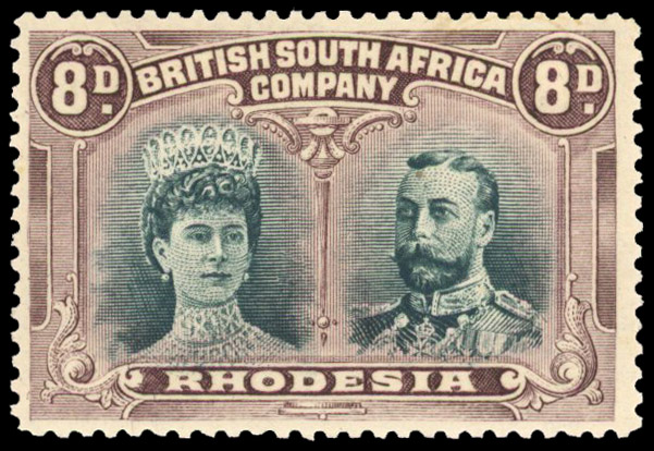 † 8d slate-green and deep dull purple SG 148 position 1 mint