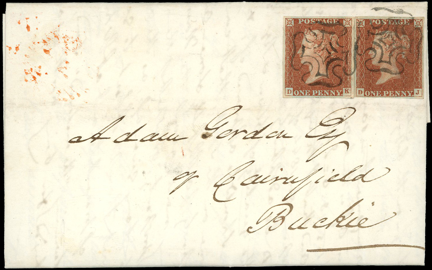 1841 1d Red-brown. thirty three examples