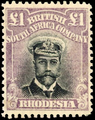 Rhodesia £1 SG 242 greyish black and pale violet shade mint