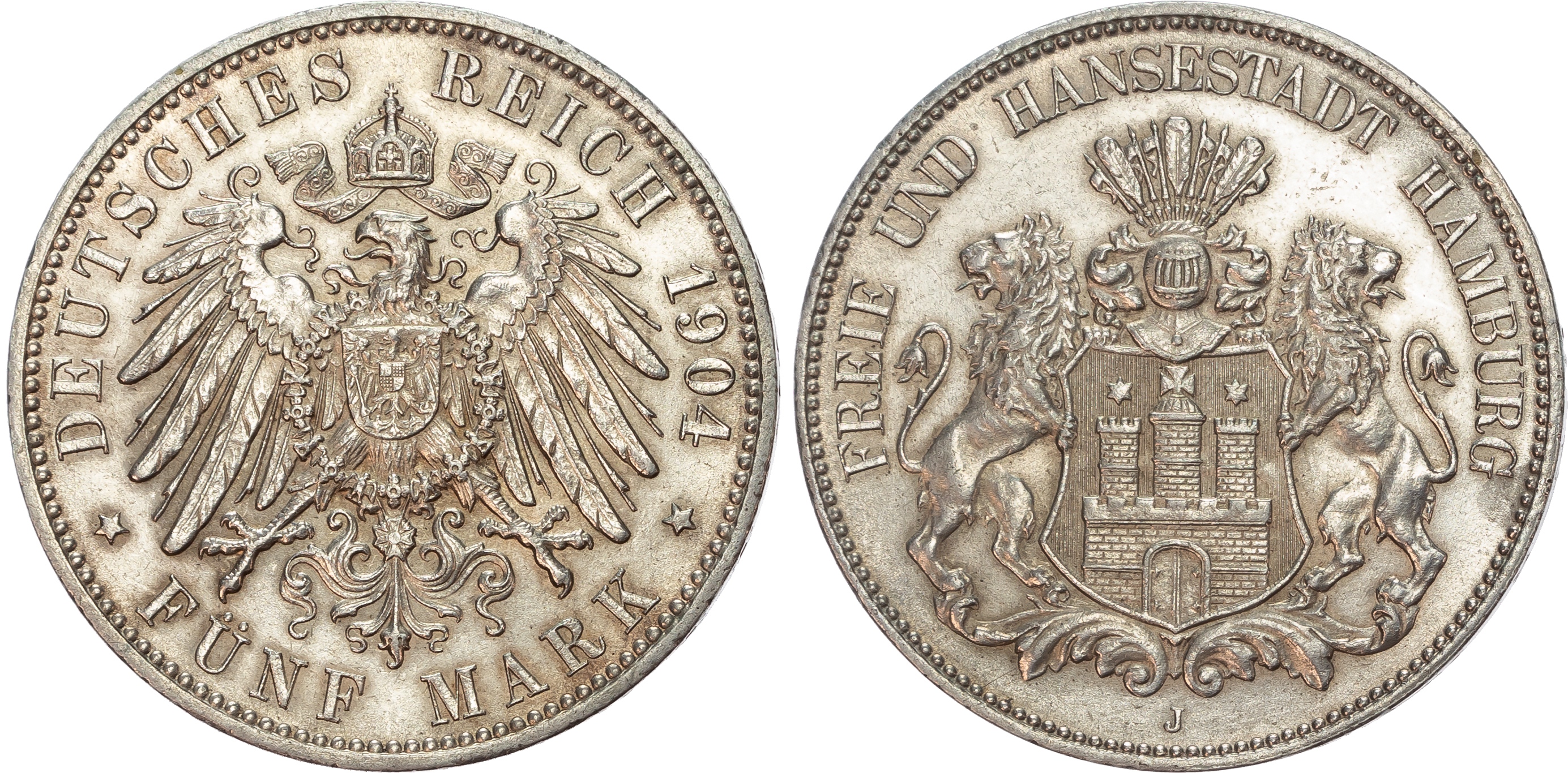 Germany, Hamburg, silver 5 Marks (4).