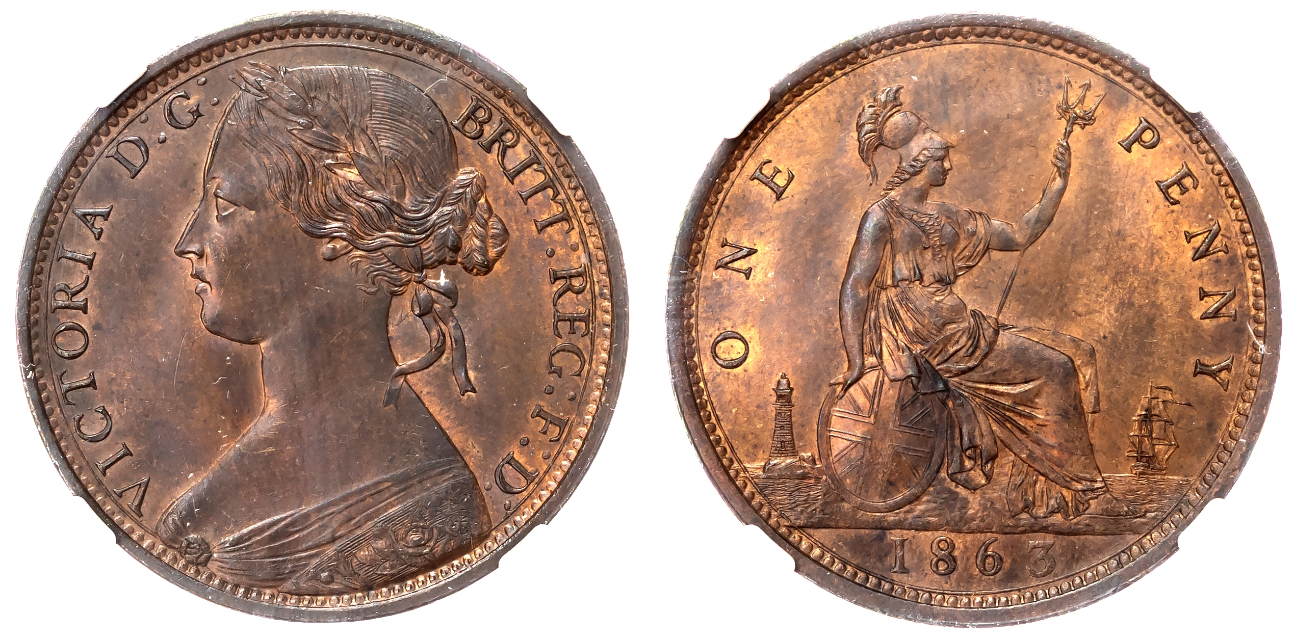 Victoria (1837-1901), Penny, 1863. 