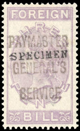 GB Paymaster General's Service 1890 3d Specimen