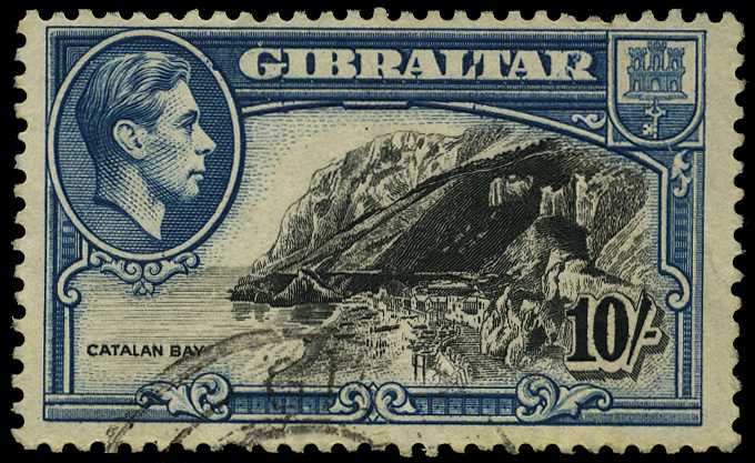 1951 printing of the 10/- with R9/4 broken...