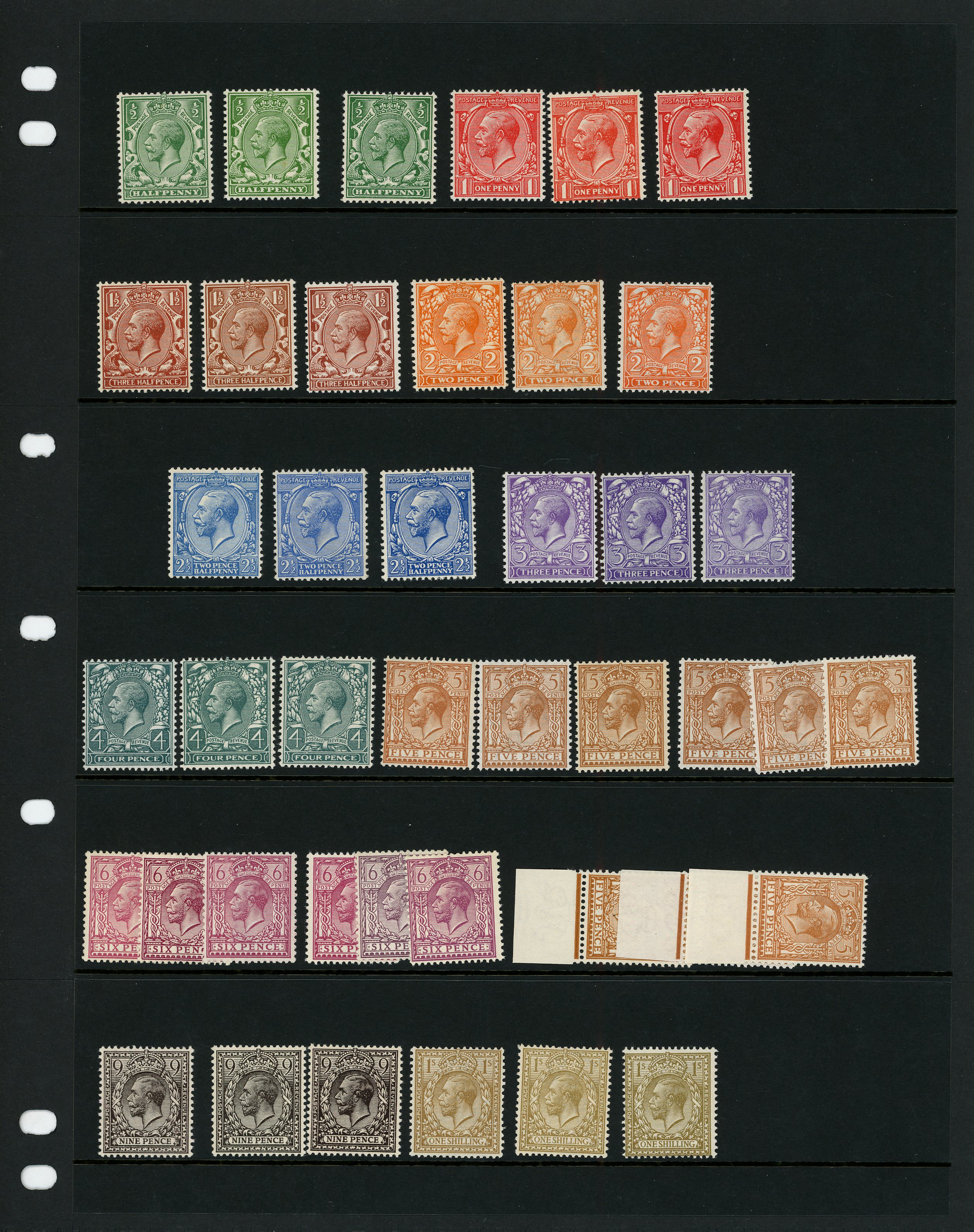 1912-24 group of unmounted o.g. shades...