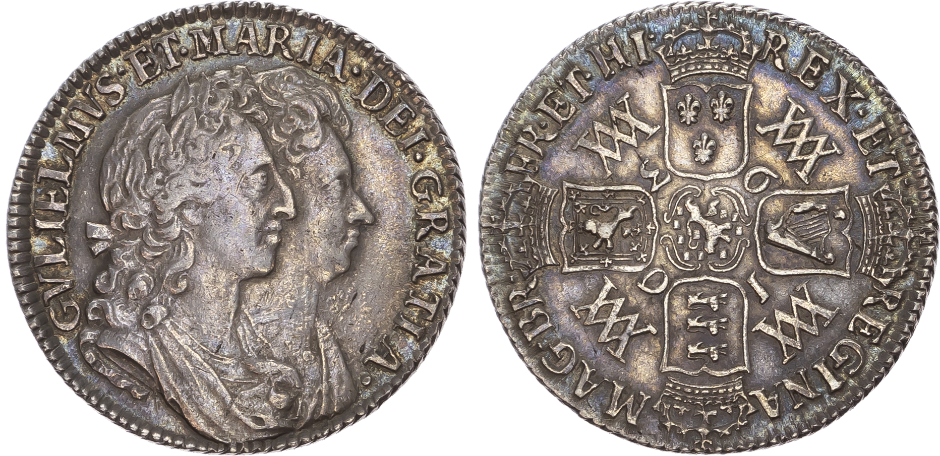 William and Mary (1689-1694) Shilling, 1693.