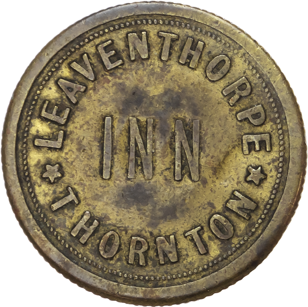 Lot of 6 coins - Yorks . Beverley, Market Cross Tavern , 3d. 23mm. aVF, toned; Bradford, Old House At Home , no denom...