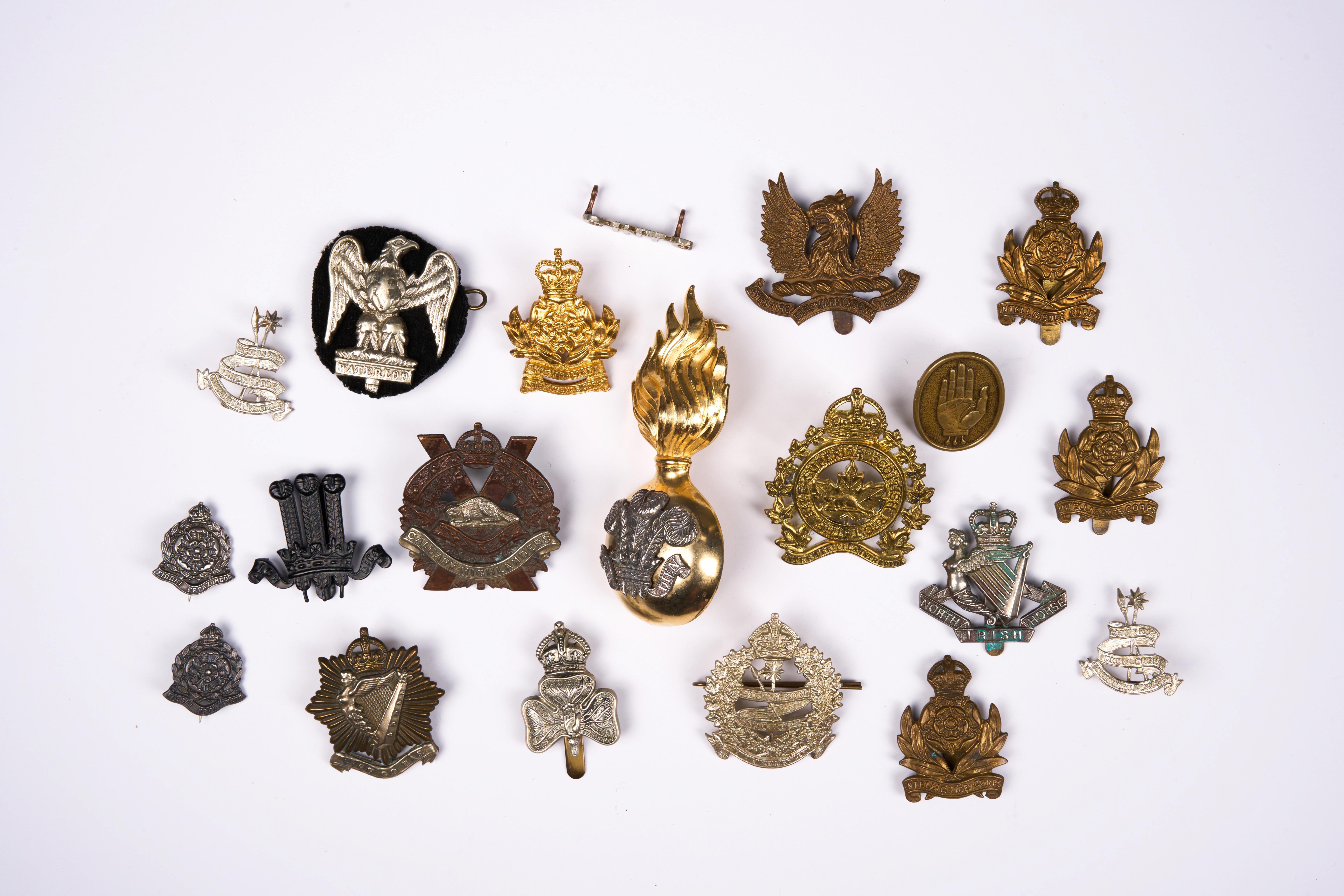 20 British and Commonwealth cap badges, loose in envelope