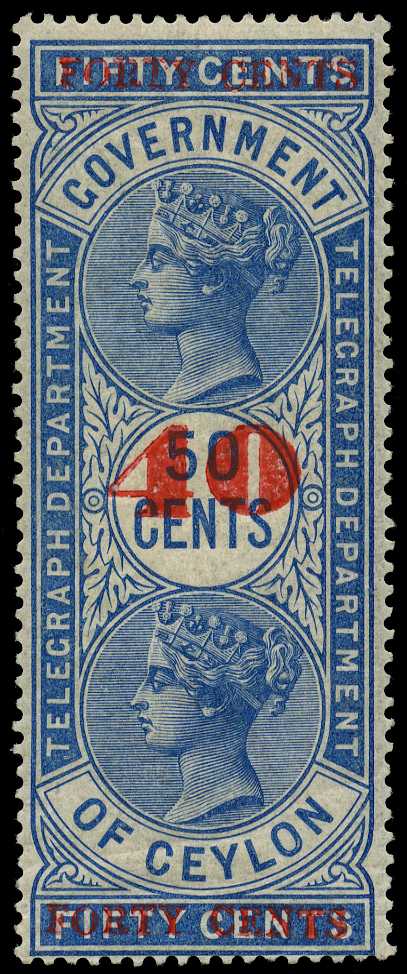 1885 40ct on 50ct blue surcharge Type T51 in...
