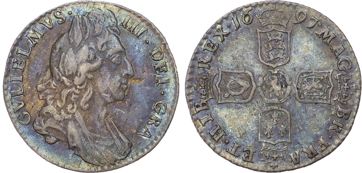 William III (1694-1702), AR Sixpence, 1697.