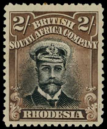 1913-7 2/- Head Die II, perf 14. Large part...