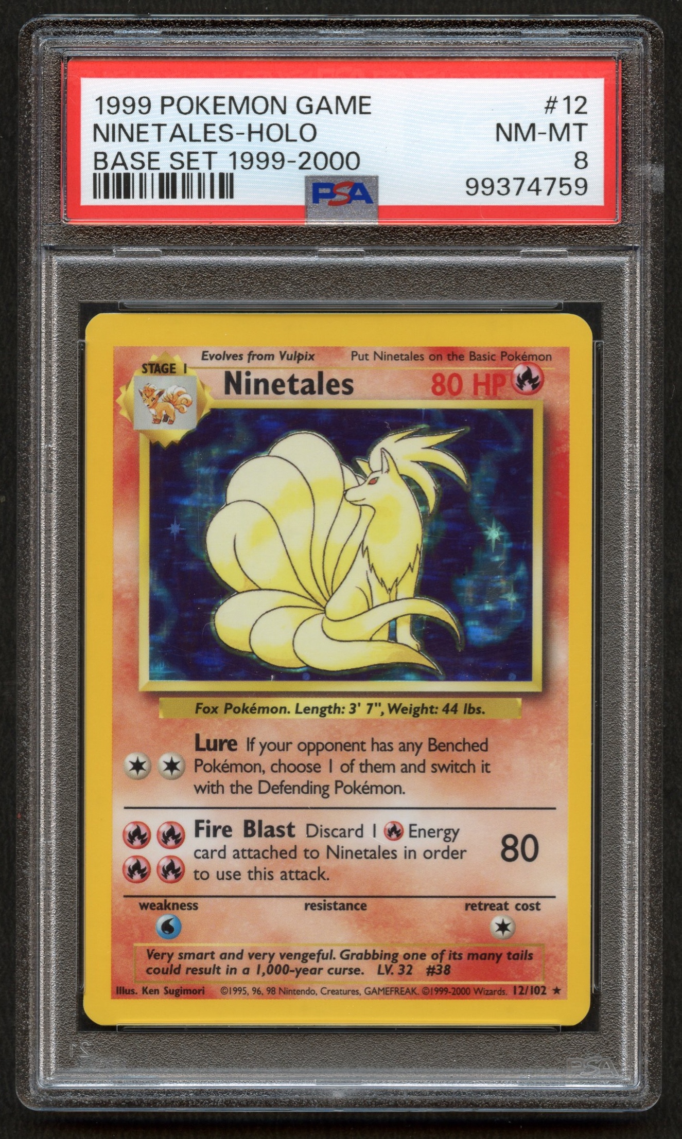 PSA 8 Ninetales - Base Set 4th Print - 1999-2000