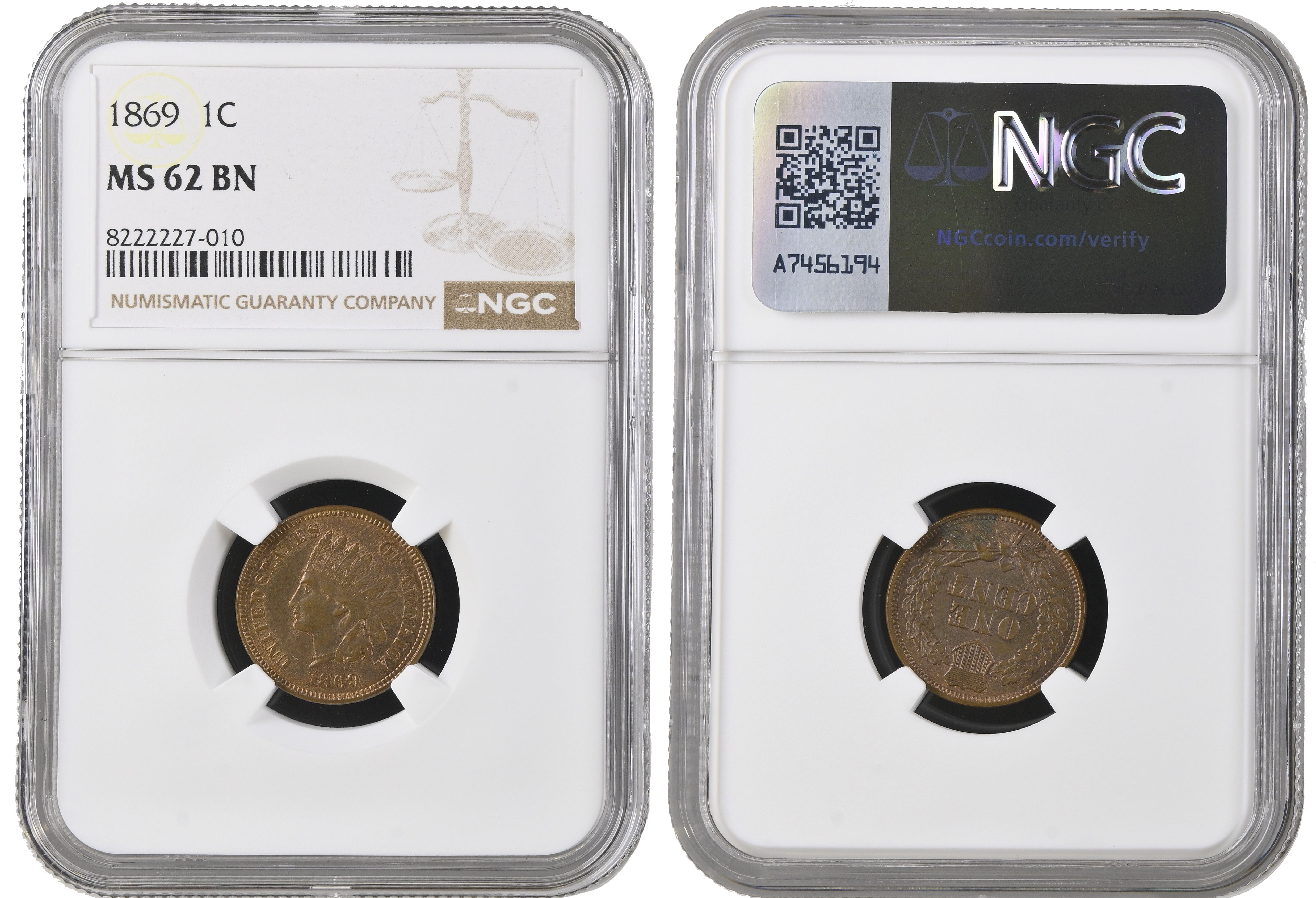 USA, Indian Head bronze Cent, 1869