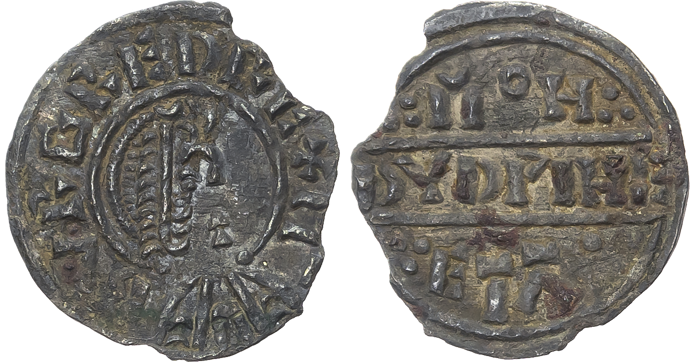 Mercia Burgred (852-874), AR Penny, Lunette type A. London mint, moneyer Dudwin, c. 866-868/70. Diademed bust ri…