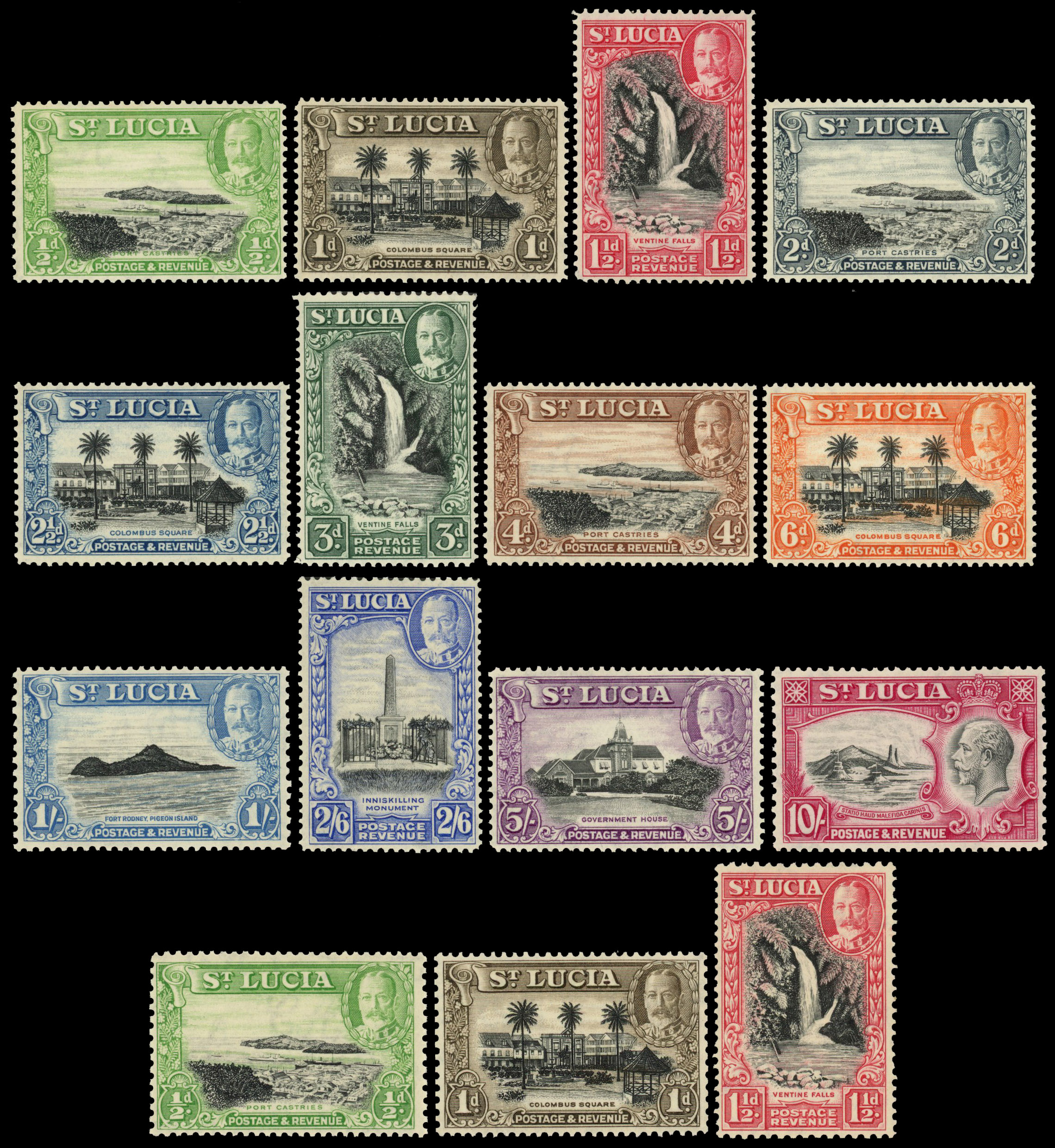 St Lucia 1935 SJ set and 1936 pictorial set