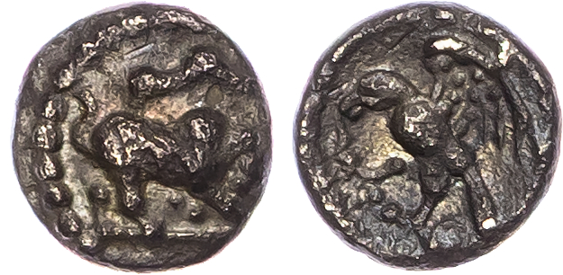Atrebates and Regini, Epaticcus (c. AD 20-40) AR Minim, ‘Bull/Eagle’ type, 0.21g.
