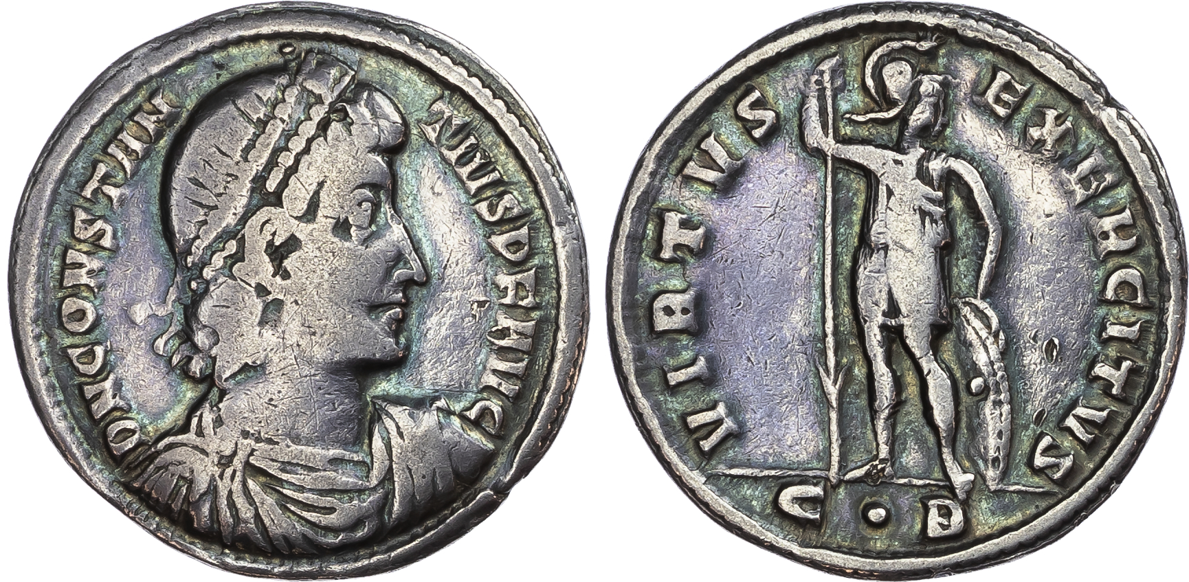 Constantius II (AD 337-361) AR Light Miliarense, Constantinople, AD 351-355, 4.29g.