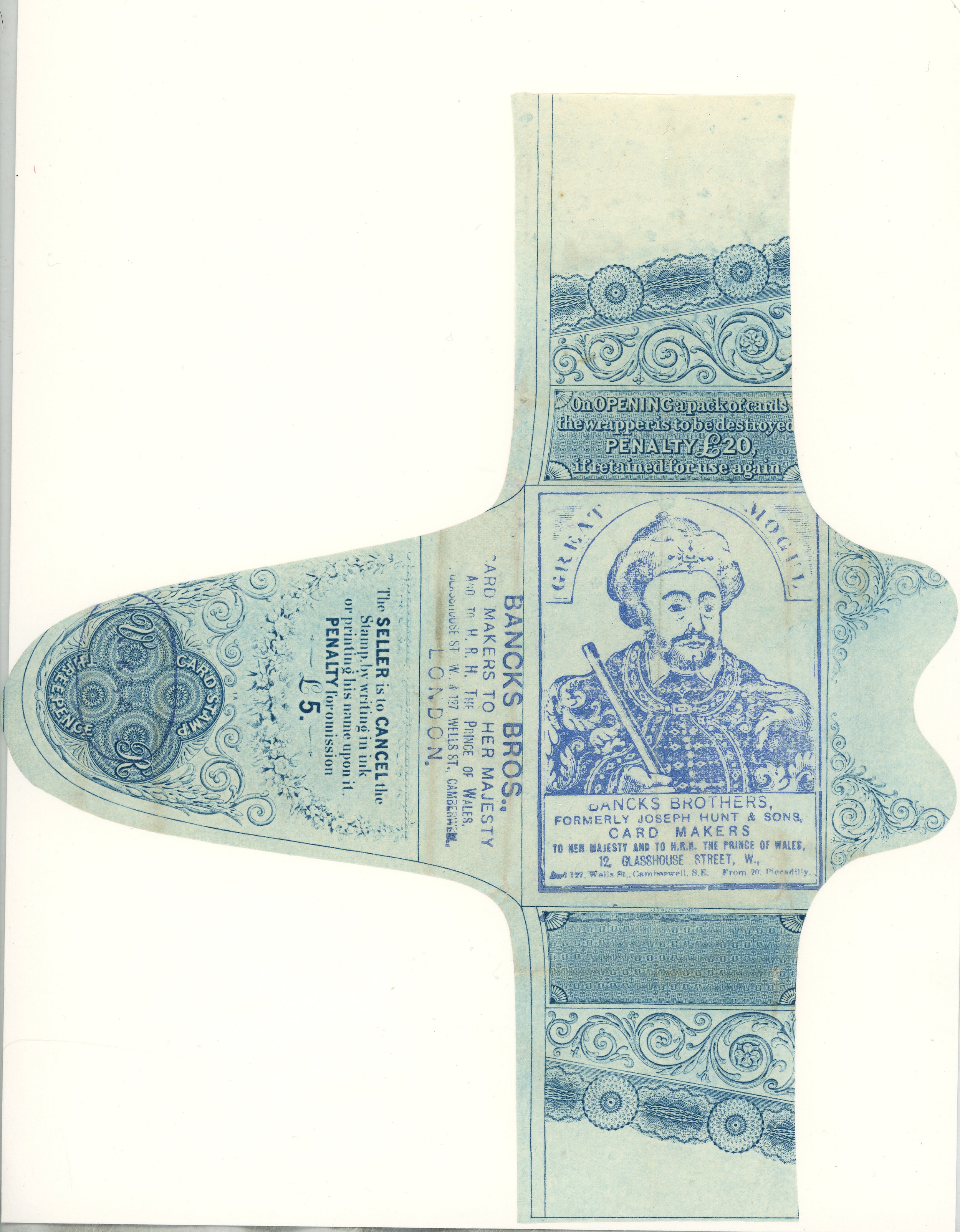 GB Playing Card Duty: c.1862 The 'Great Mogul' ‘BANCKS BROS..’