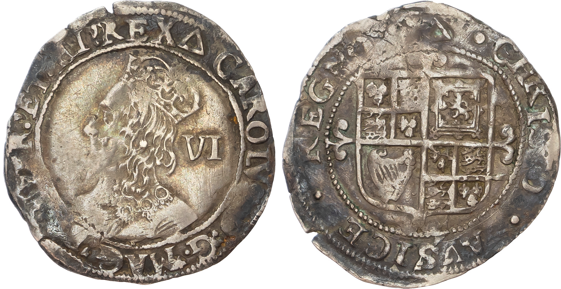 Charles I (1625-1649), AR Sixpence, Group F, Type 4.3.