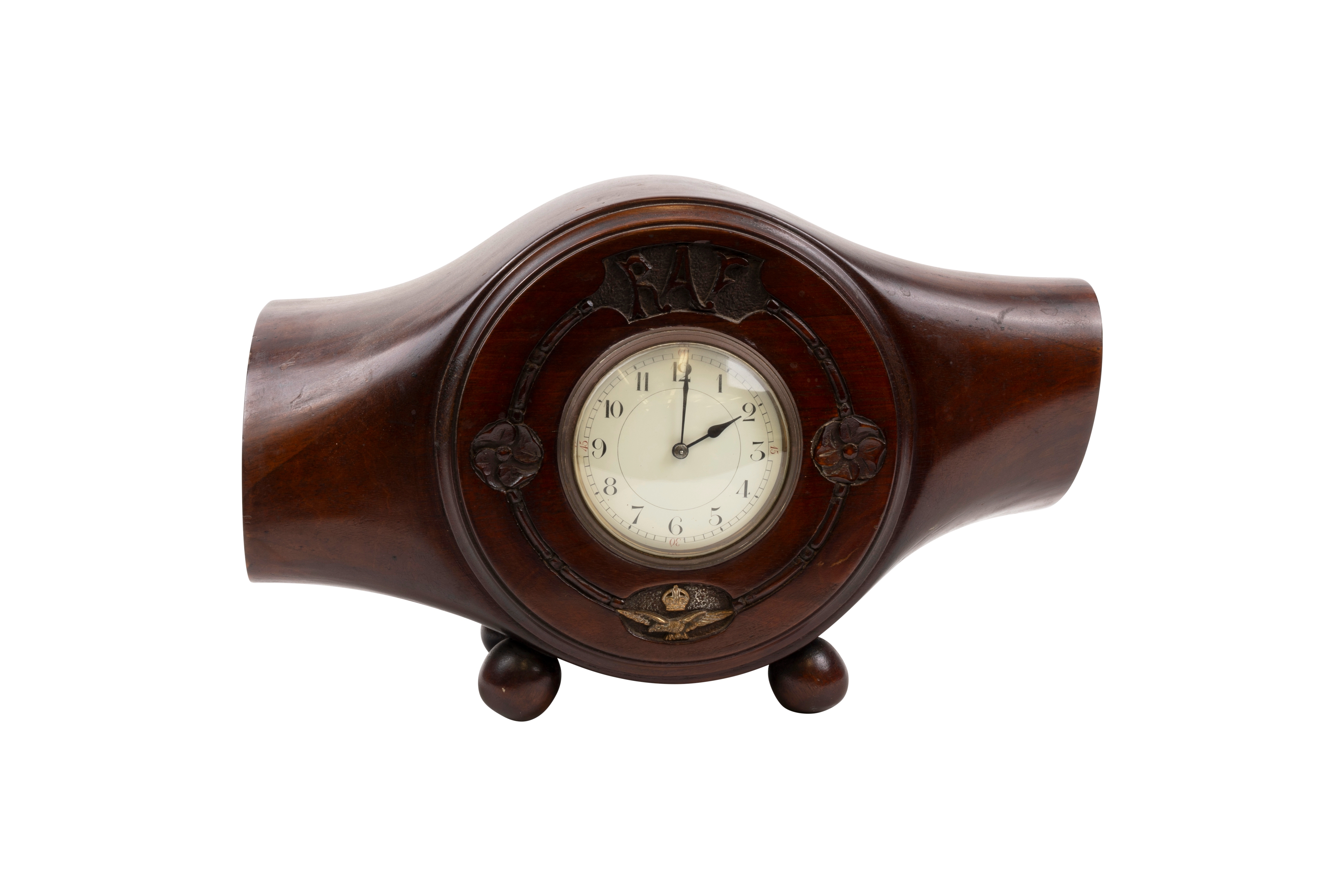 Royal Flying Corp. propeller clock, part propeller and boss, and photo frame (3 items)