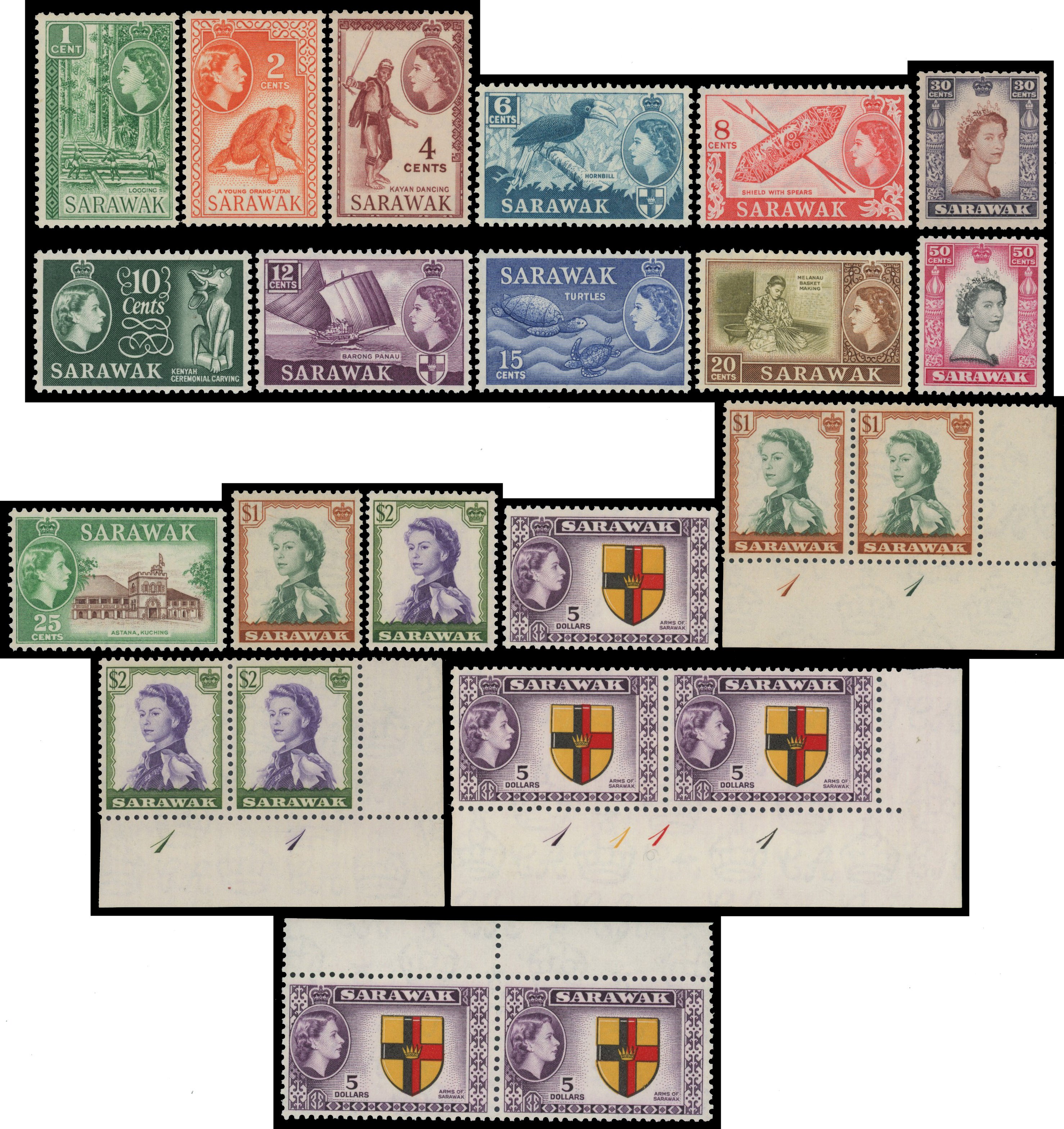 Sarawak SG 188-202 collection mint