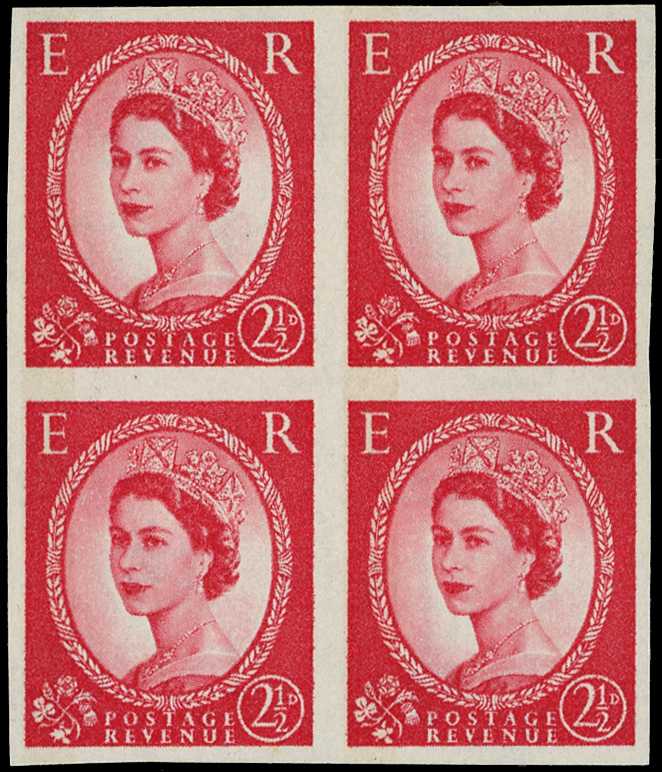 1955 2½d carmine-red (type I, wmk St...