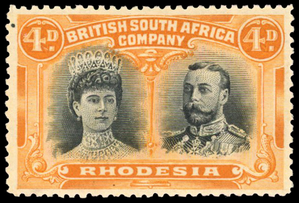 RSC A 4d grey-black and orange, #13 printer's mark mint