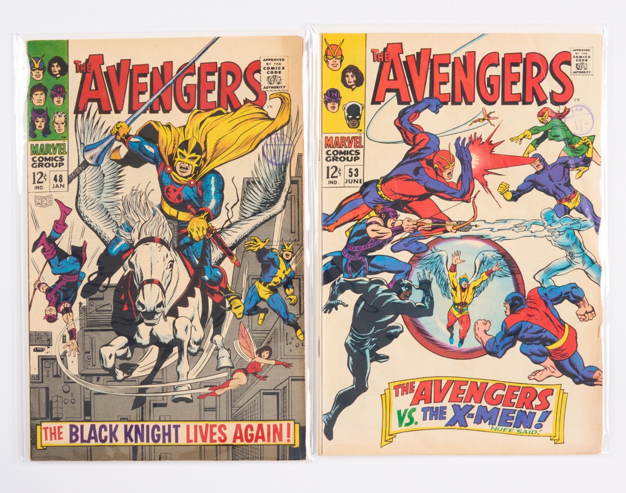 Avengers #48 & #53 X-Men Appearances (Marvel Comics, 1967-68) Bundle of 2