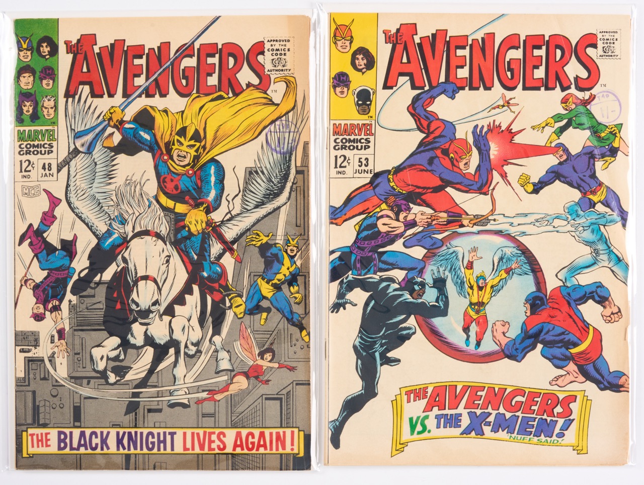 Avengers #48 & #53 X-Men Appearances (Marvel Comics, 1967-68) Bundle of 2