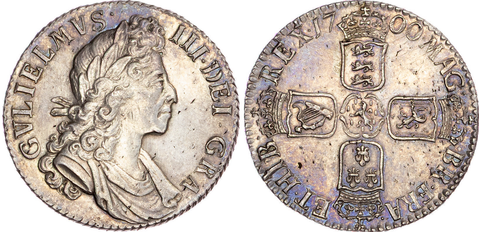 William III (1694-1702), AR Shilling, 1700.