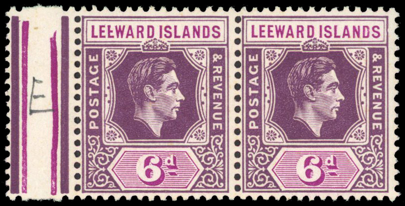 Leeward Islands SG 109ba pair mint