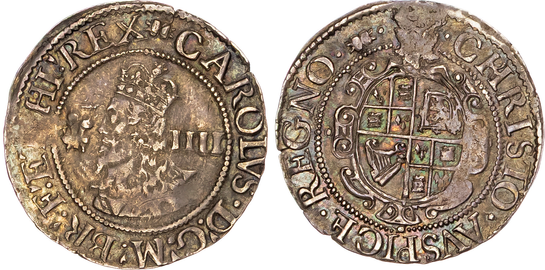 Charles I (1625-1649), AR Groat, Aberystwyth mint (1638/9-42), mm. book. 