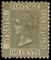 1871 96c grey perf 12½, unused without gum, uneven perfs as usual.  SG 19a,...