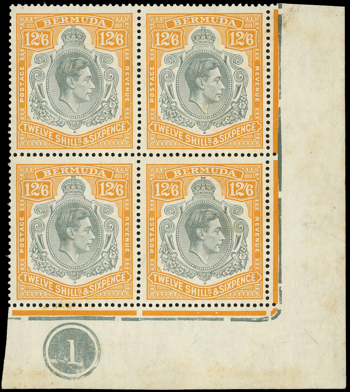 Bermuda SG 120b Plate block mint