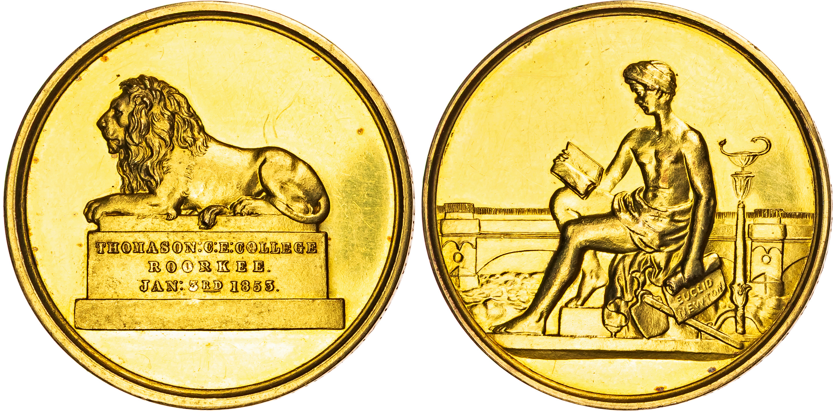 India, Roorkee, Thomason College of Civil Engineering, Gold prize Medal for 1912. 