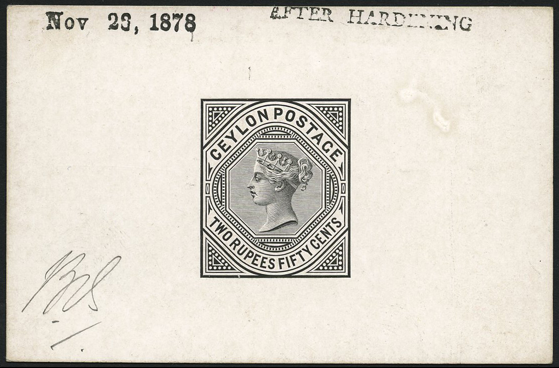 1878 (Nov) die proof in black on glazed card...